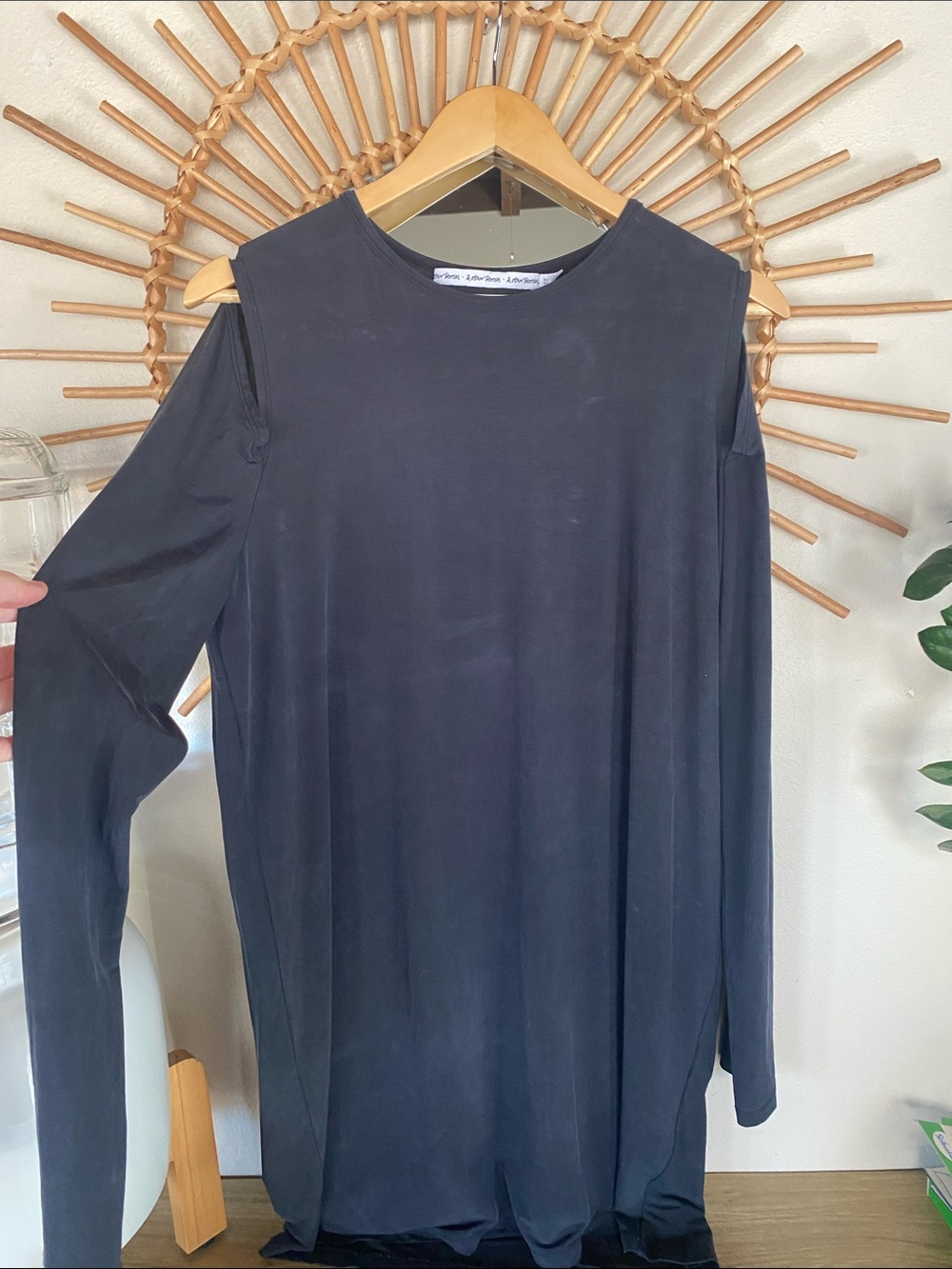 & Other Stories Cut Out Shoulder Mini Dress